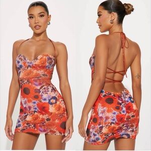 Fashion Nova Floral Mesh Bodycon Dress Open Back – XL Screen Worn on TV  IWTV